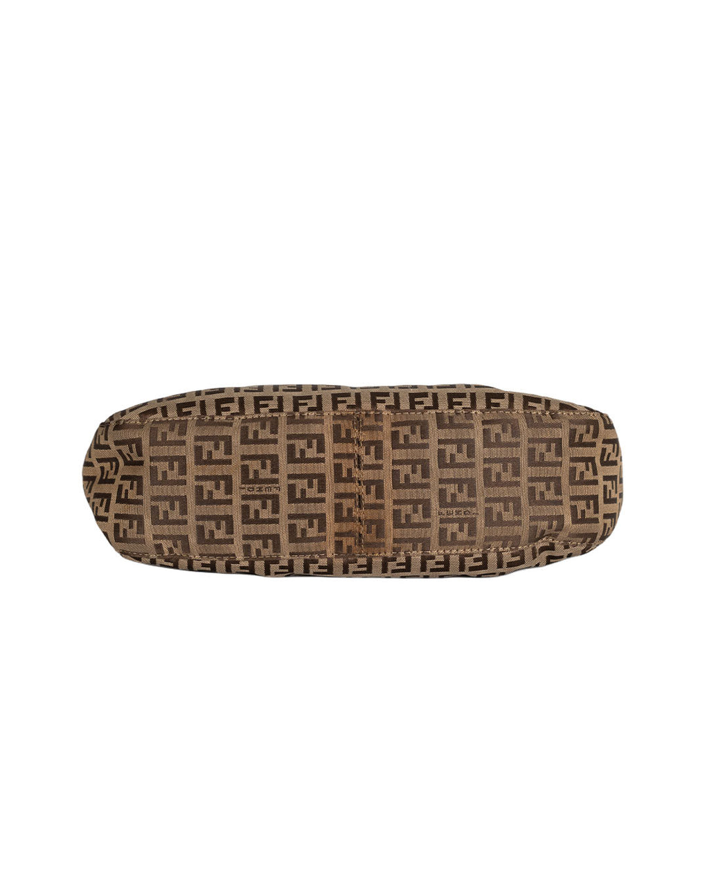FENDI Zucchino Canvas Leather Shoulder Bag