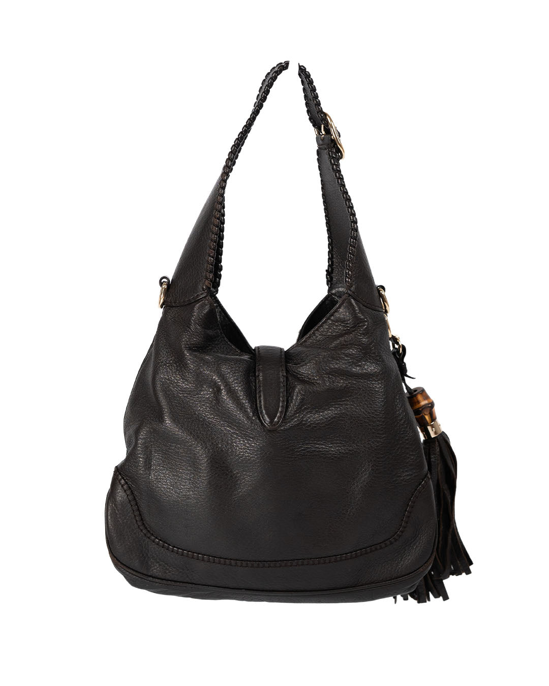 GUCCI Black Pebbled Leather New Jackie Medium Shoulder Bag