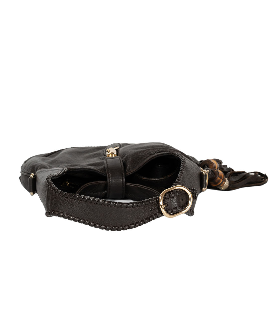 GUCCI Black Pebbled Leather New Jackie Medium Shoulder Bag