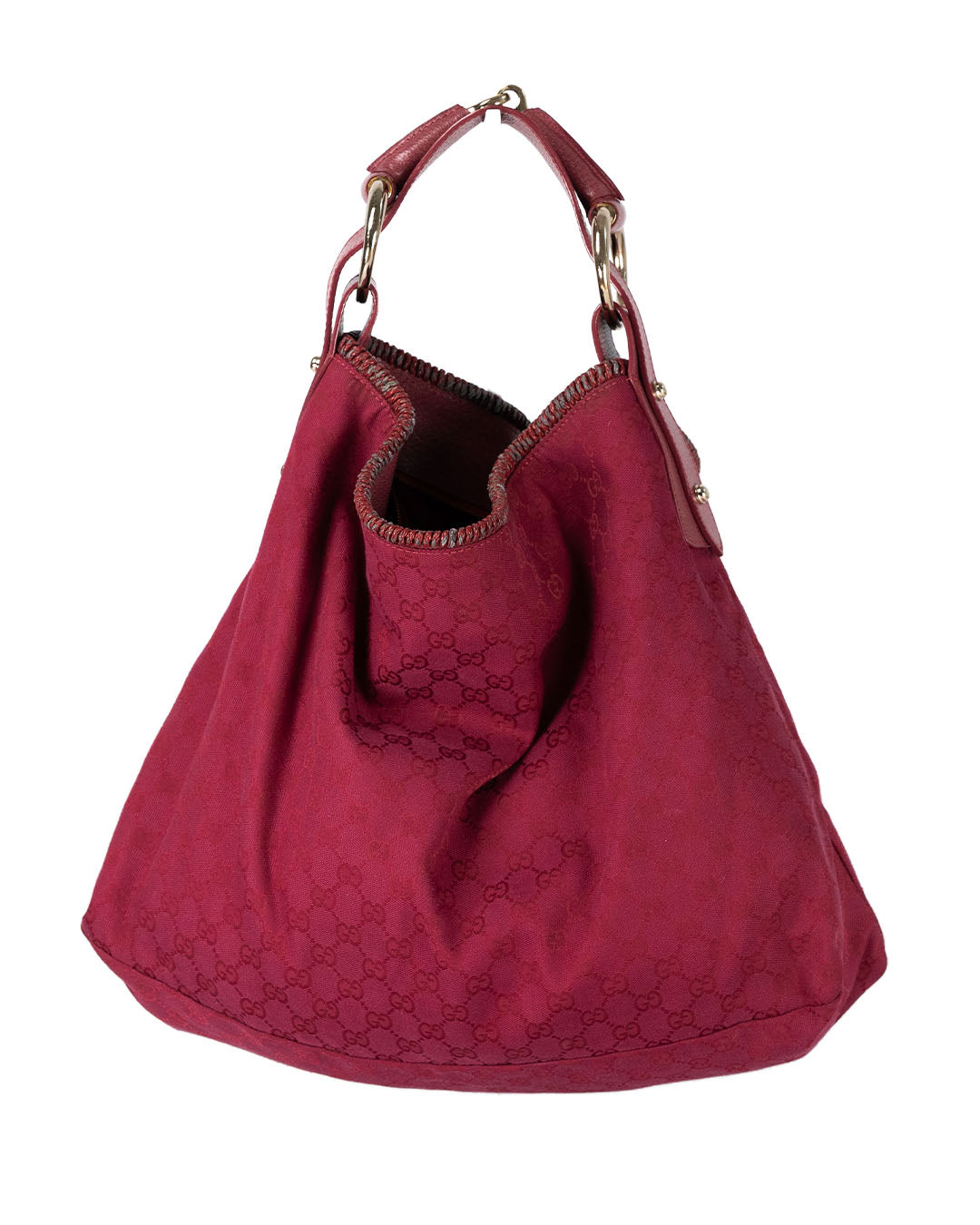Gucci Vintage GG Horsebit Canvas Hobo Large