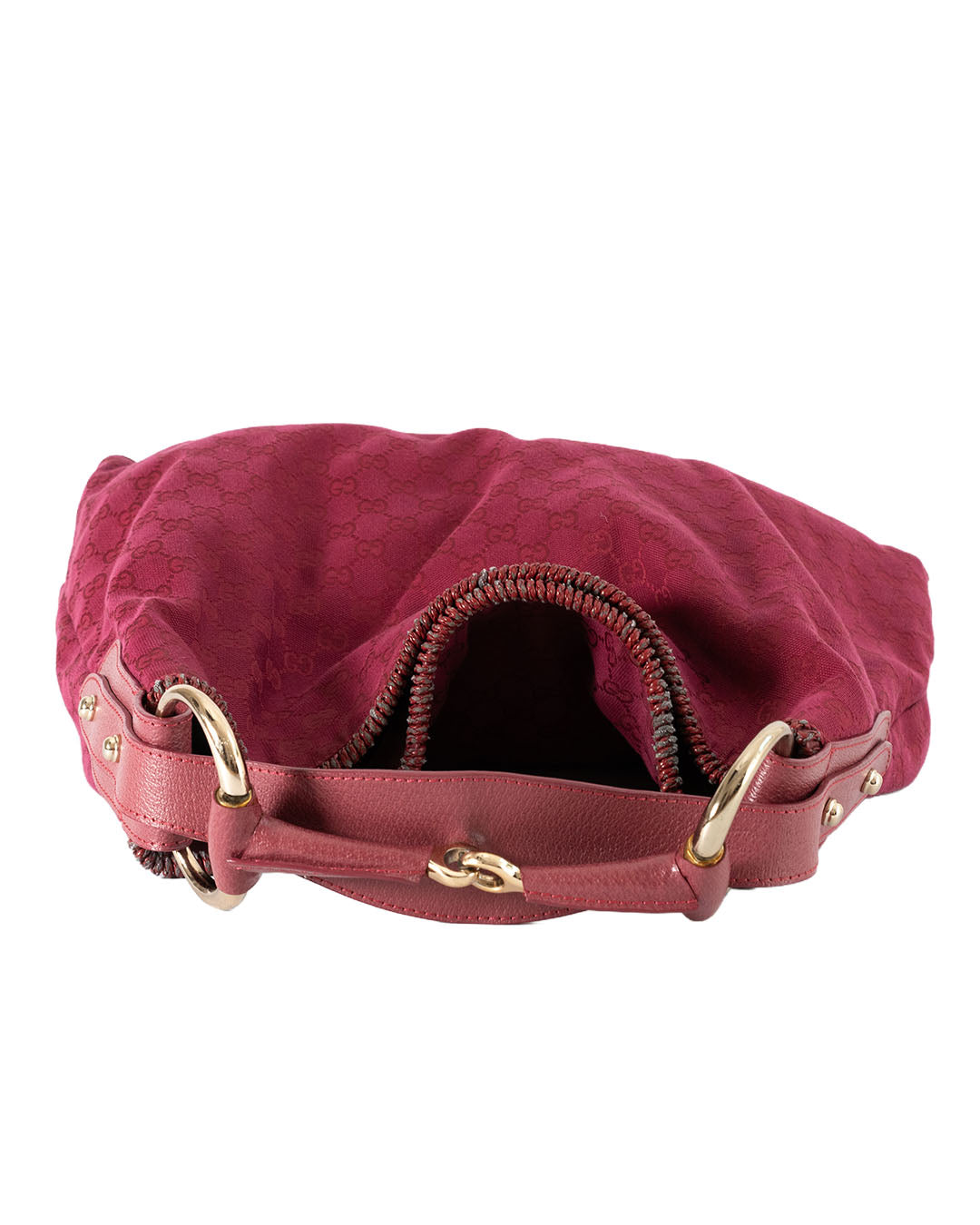 Gucci Vintage GG Horsebit Canvas Hobo Large