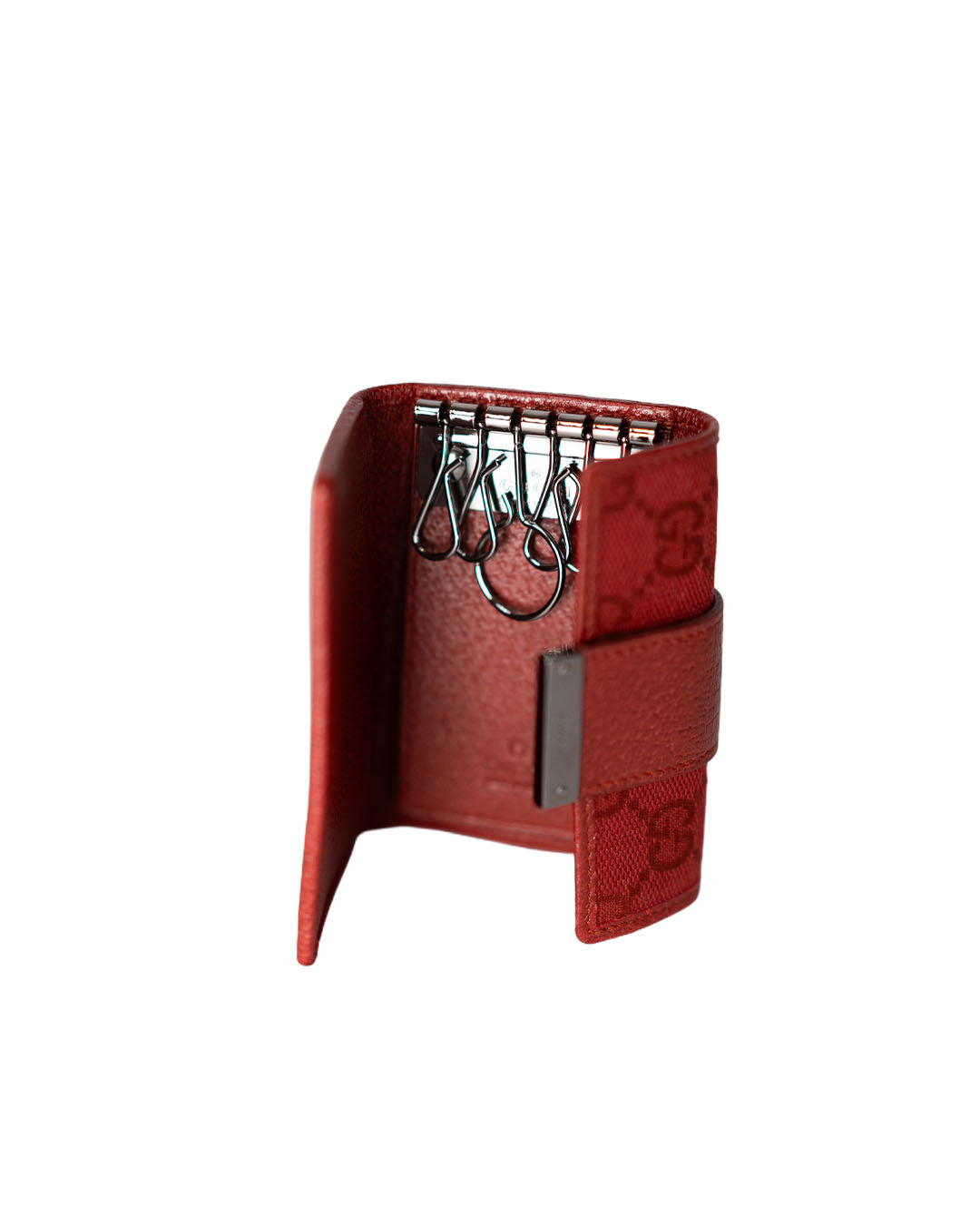 Gucci Canvas Microguccissima 6 Key Holder Red