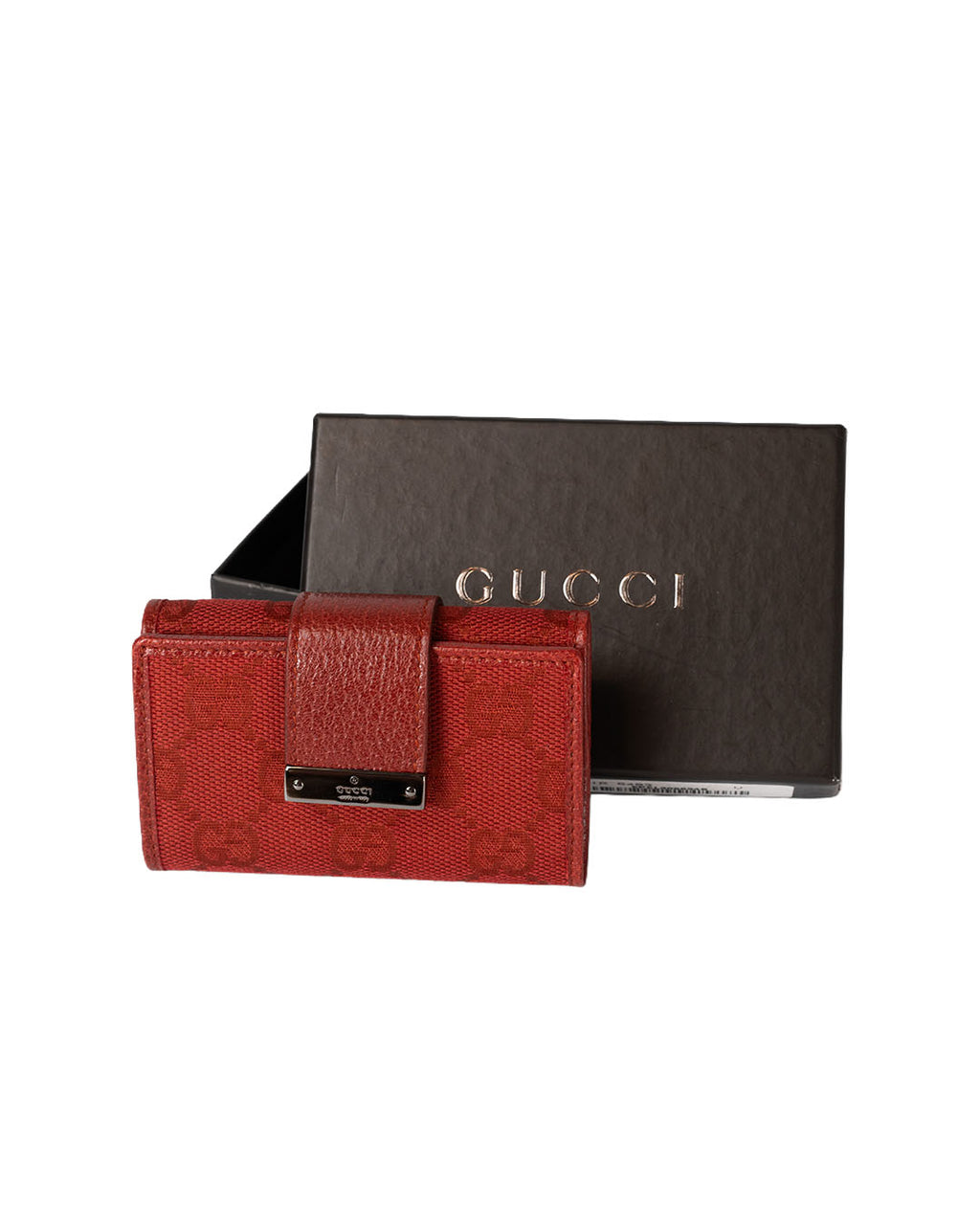 Gucci Canvas Microguccissima 6 Key Holder Red